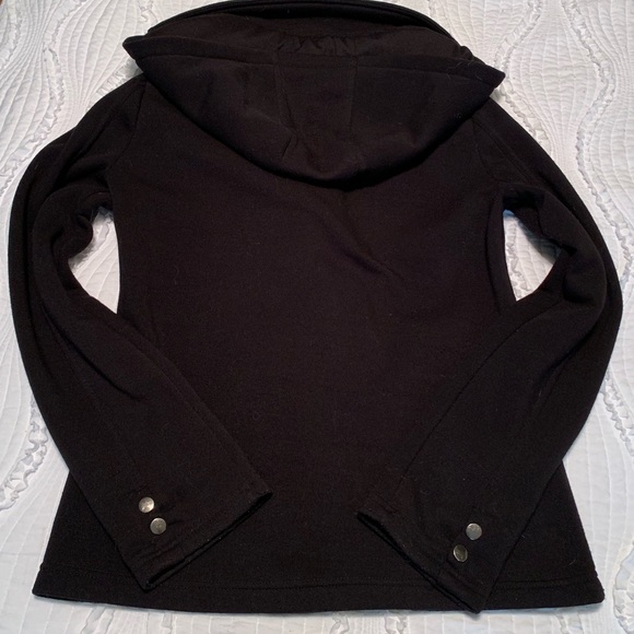 Black Peacoat with Hood - Picture 2 of 3
